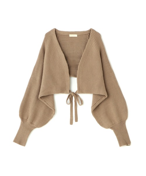 FREE'S MART（フリーズマート）の「バックリボンショート丈ニットボレロ（カーディガン/ボレロ・レディース・ブラウン/ホワイト/ブラック・FREE）」の3枚目の写真