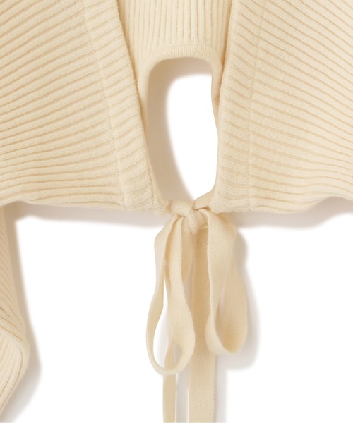 FREE'S MART（フリーズマート）の「バックリボンショート丈ニットボレロ（カーディガン/ボレロ・レディース・ブラウン/ホワイト/ブラック・FREE）」の8枚目の写真