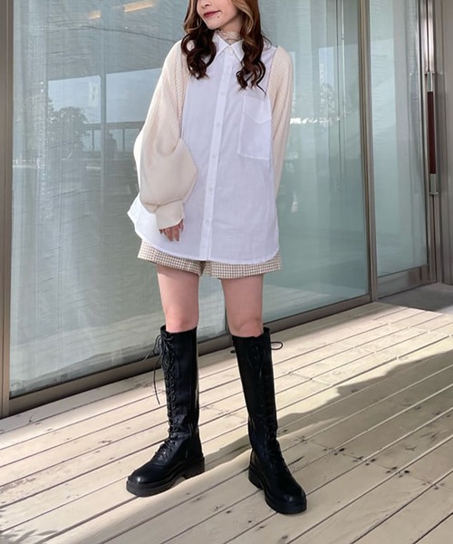 FREE'S MART（フリーズマート）の「バックリボンショート丈ニットボレロ（カーディガン/ボレロ・レディース・ブラウン/ホワイト/ブラック・FREE）」の14枚目の写真