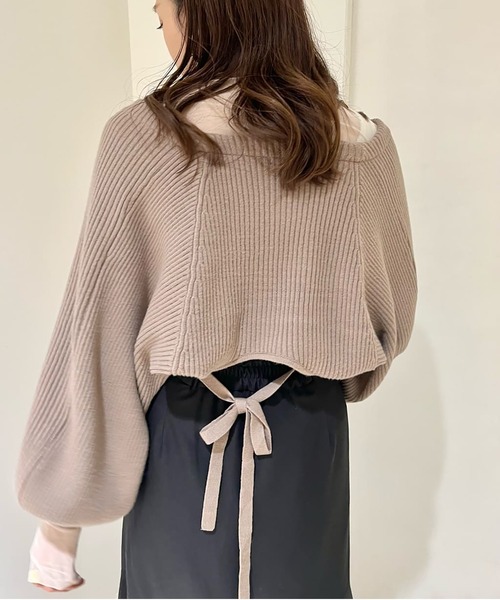 FREE'S MART（フリーズマート）の「バックリボンショート丈ニットボレロ（カーディガン/ボレロ・レディース・ブラウン/ホワイト/ブラック・FREE）」の19枚目の写真