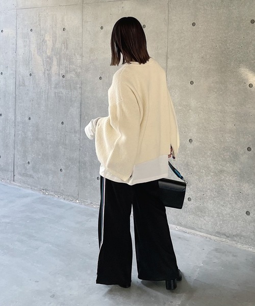 PAGEBOY（ページボーイ）の「マントスリーブカーディガン（カーディガン/ボレロ・レディース・ブラック/オフホワイト/ブルー・FREE）」の7枚目の写真