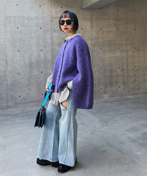 PAGEBOY（ページボーイ）の「マントスリーブカーディガン（カーディガン/ボレロ・レディース・ブラック/オフホワイト/ブルー・FREE）」の8枚目の写真