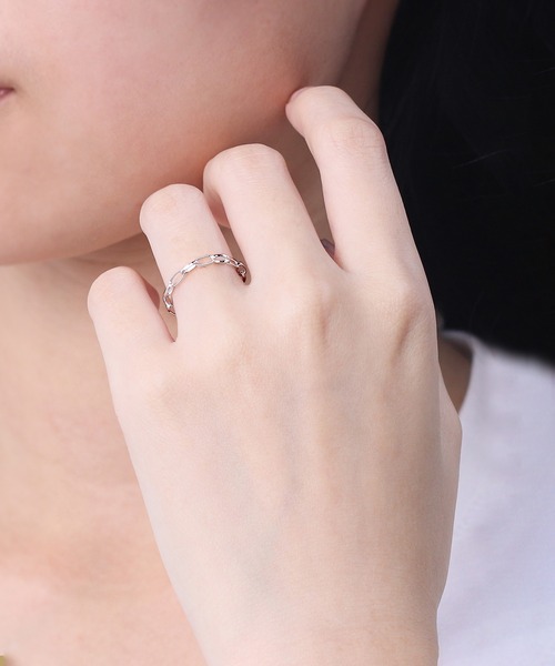 ESTELLE（エステール）の「シルバー チェーン リング（指輪） ピンキーサイズあり ESTELLE/エステール WEB限定（リング・レディース・シルバー・13号/5号/1号/9号）」の6枚目の写真