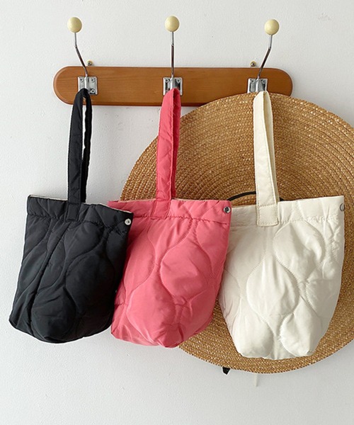 aimoha（アイモハ）の「２WAY　キルト　バケツバッグ（ハンドバッグ・レディース・ホワイト/ピンク/ブラック・FREE）」の18枚目の写真