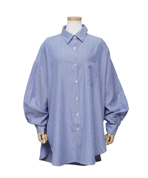 reca（レカ）の「アソート柄ストライプビッグシルエットシャツ（シャツ/ブラウス・レディース・ライトグリーン/ブルー/ネイビー・FREE）」の21枚目の写真
