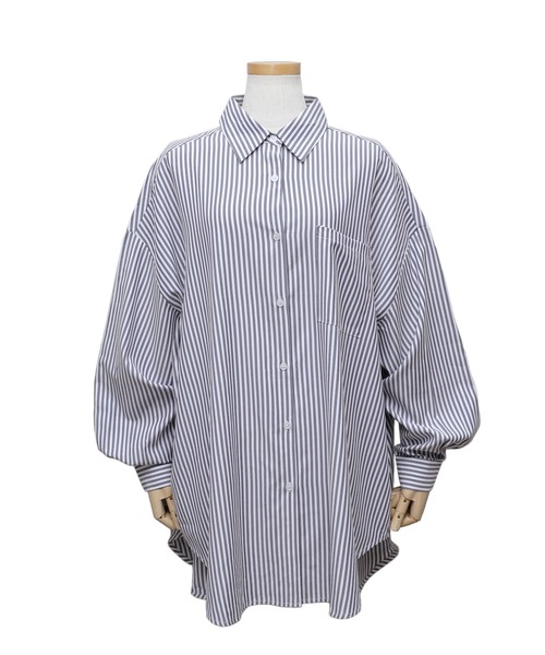 reca（レカ）の「アソート柄ストライプビッグシルエットシャツ（シャツ/ブラウス・レディース・ライトグリーン/ブルー/ネイビー・FREE）」の20枚目の写真