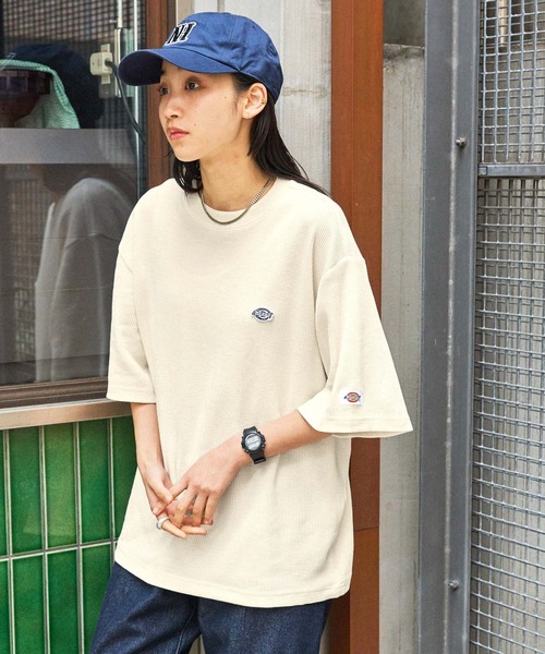 Dickies/ディッキーズ ロゴ刺繍クルーネックワッフル半袖Tシャツ
