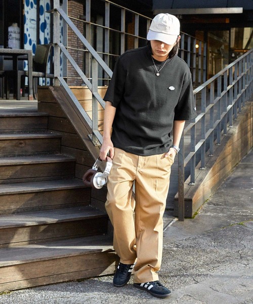 Dickies(ディッキーズ)の「Dickies/ディッキーズ ロゴ刺繍クルーネックワッフル半袖Tシャツ(Tシャツ/カットソー・メンズ・ベージュ/オフホワイト/スミクロ/ネイビー・XL/M/L)」の5枚目の写真