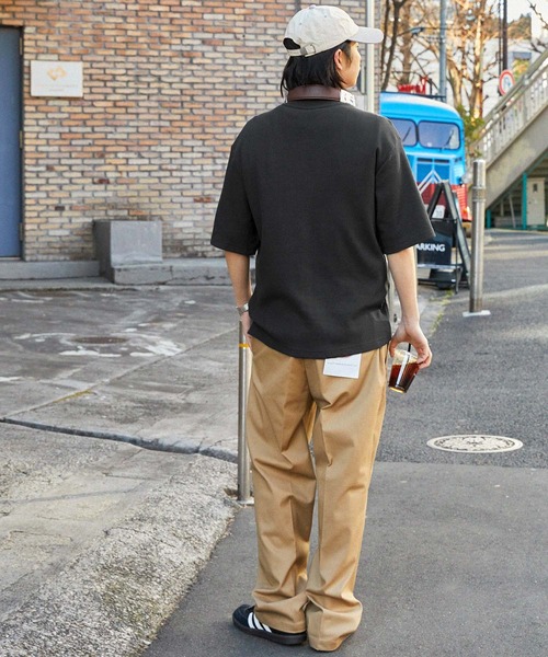 Dickies(ディッキーズ)の「Dickies/ディッキーズ ロゴ刺繍クルーネックワッフル半袖Tシャツ(Tシャツ/カットソー・メンズ・ベージュ/オフホワイト/スミクロ/ネイビー・XL/M/L)」の6枚目の写真