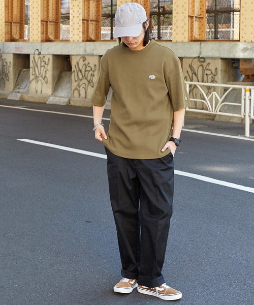 Dickies/ディッキーズ ロゴ刺繍クルーネックワッフル半袖Tシャツ MONO