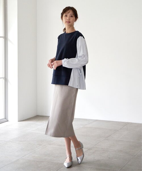 ikka（イッカ）の「Beasystretch タイトスカート（スカート・レディース・グレー/ブラック/ダークグリーン・L/M/S）」の5枚目の写真