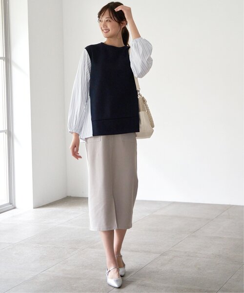 ikka（イッカ）の「Beasystretch タイトスカート（スカート・レディース・グレー/ブラック/ダークグリーン・L/M/S）」の6枚目の写真