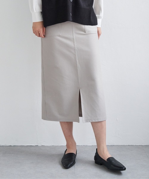 ikka（イッカ）の「Beasystretch タイトスカート（スカート・レディース・グレー/ブラック/ダークグリーン・L/M/S）」の3枚目の写真