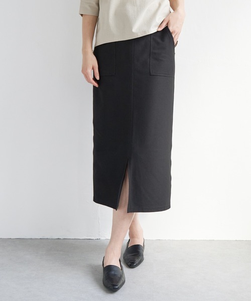 ikka（イッカ）の「Beasystretch タイトスカート（スカート・レディース・グレー/ブラック/ダークグリーン・L/M/S）」の2枚目の写真