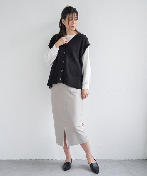 ikka（イッカ）の「Beasystretch タイトスカート（スカート・レディース・グレー/ブラック/ダークグリーン・L/M/S）」の13枚目の写真