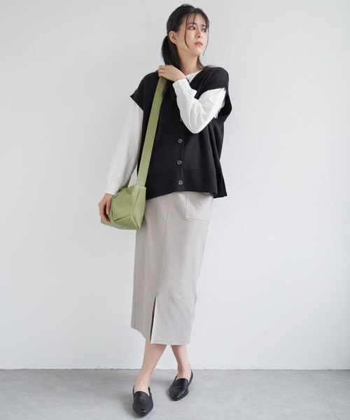 ikka（イッカ）の「Beasystretch タイトスカート（スカート・レディース・グレー/ブラック/ダークグリーン・L/M/S）」の14枚目の写真