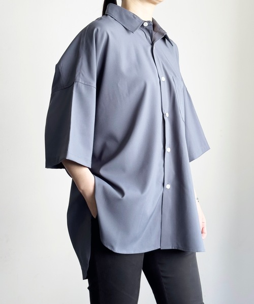 COMMON WARE(コモンウェアー)の「COMMONWARE:PE ドロップショルダー BIGシャツ S/S(シャツ/ブラウス・レディース・サックスブルー/ブラック/チャコールグレー/ホワイト/グリーン/パープル/ネイビー・L/XL/M)」の14枚目の写真