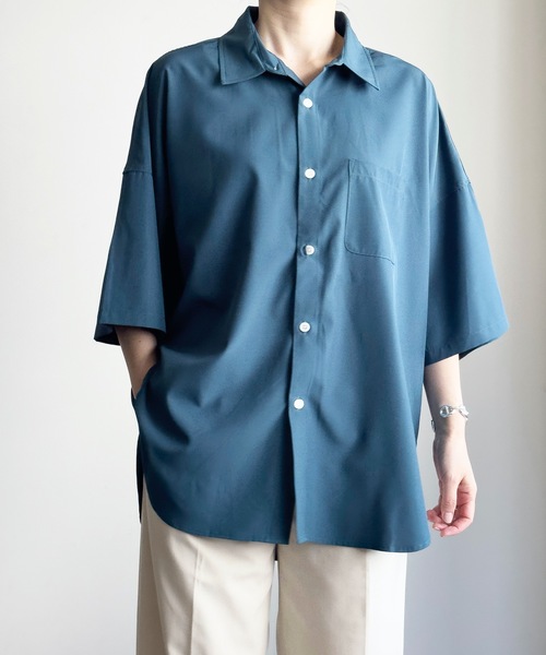 COMMON WARE(コモンウェアー)の「COMMONWARE:PE ドロップショルダー BIGシャツ S/S(シャツ/ブラウス・レディース・サックスブルー/ブラック/チャコールグレー/ホワイト/グリーン/パープル/ネイビー・L/XL/M)」の16枚目の写真