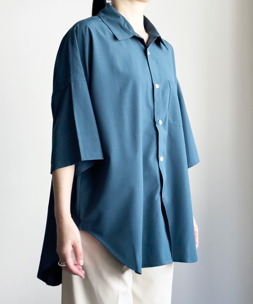 COMMON WARE(コモンウェアー)の「COMMONWARE:PE ドロップショルダー BIGシャツ S/S(シャツ/ブラウス・レディース・サックスブルー/ブラック/チャコールグレー/ホワイト/グリーン/パープル/ネイビー・L/XL/M)」の17枚目の写真