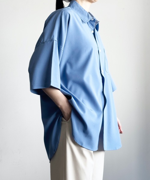 COMMON WARE(コモンウェアー)の「COMMONWARE:PE ドロップショルダー BIGシャツ S/S(シャツ/ブラウス・レディース・サックスブルー/ブラック/チャコールグレー/ホワイト/グリーン/パープル/ネイビー・L/XL/M)」の22枚目の写真