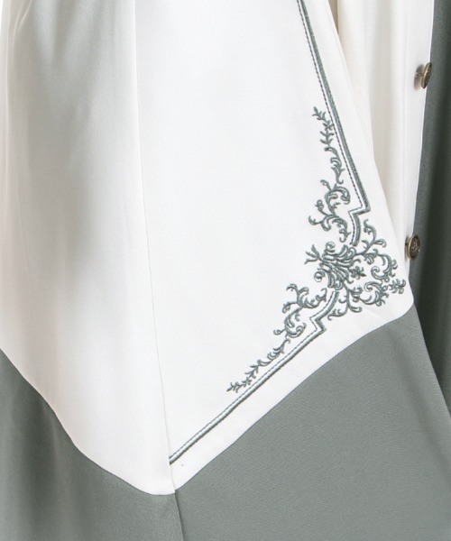 axes femme(アクシーズファム)の「チョーカー風バイカラーワンピース(シャツワンピース・レディース・グリーン/ネイビー/ブラック・FREE)」の15枚目の写真