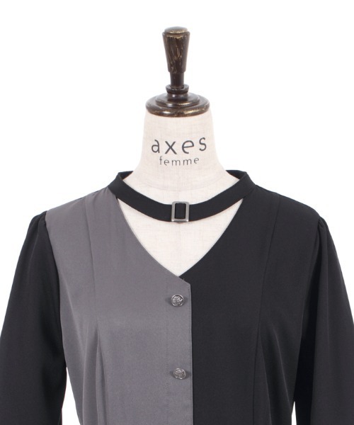 タグ付未使用✴︎ACYM✴︎Bulky silhouette collarワンピース SLY | FRONT RIBBON PUFF SLEEVE ワンピース (ワンピース(ミニ