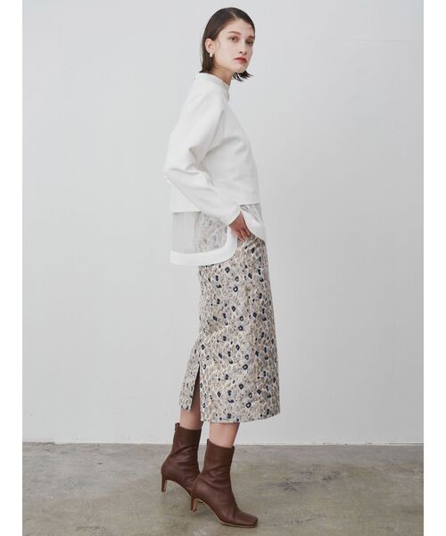 ELENDEEK（エレンディーク）の「チュールブラウスセットカットソー（Tシャツ/カットソー・レディース・ブラック/グレー/オフホワイト・FREE）」の4枚目の写真