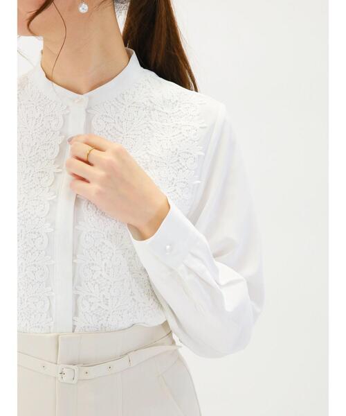 Te chichi（テチチ）の「切替フロントモチーフレースブラウス（シャツ/ブラウス・レディース・グレー/オフホワイト/イエロー・ﾌﾘ-）」の4枚目の写真