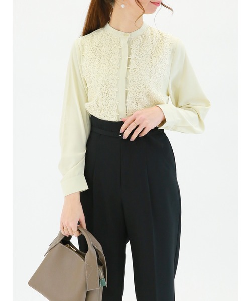 Te chichi（テチチ）の「切替フロントモチーフレースブラウス（シャツ/ブラウス・レディース・グレー/オフホワイト/イエロー・ﾌﾘ-）」の3枚目の写真