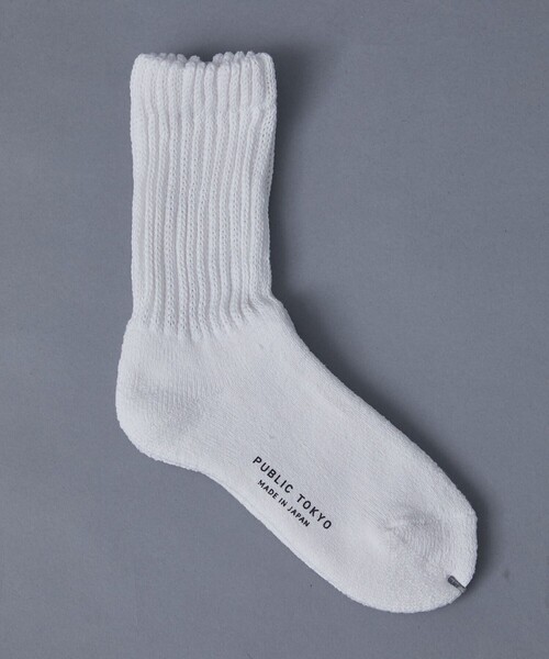 PUBLIC TOKYO（パブリックトウキョウ）の「【本当に良いソックス】A REALY GOOD LONG SOCKS（ソックス/靴下・メンズ・ホワイト/グレー/ブラック/ダークグリーン・FREE）」の5枚目の写真