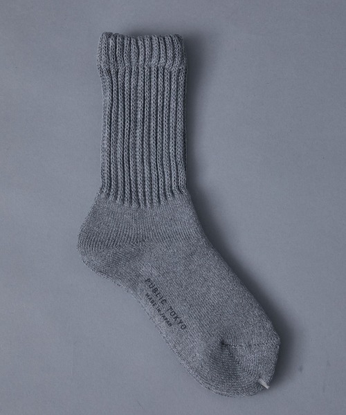 PUBLIC TOKYO（パブリックトウキョウ）の「【本当に良いソックス】A REALY GOOD LONG SOCKS（ソックス/靴下・メンズ・ホワイト/グレー/ブラック/ダークグリーン・FREE）」の6枚目の写真