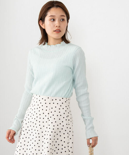 NOLLEY’S(ノーリーズ)の「リンクルラップトリコットハイネックプルオーバーカットソー(Tシャツ/カットソー・レディース・グリーン/アイボリー/ライトブルー/ネイビー/オフホワイト・38)」の13枚目の写真