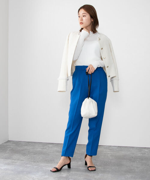 NOLLEY’S(ノーリーズ)の「リンクルラップトリコットハイネックプルオーバーカットソー(Tシャツ/カットソー・レディース・グリーン/アイボリー/ライトブルー/ネイビー/オフホワイト・38)」の7枚目の写真