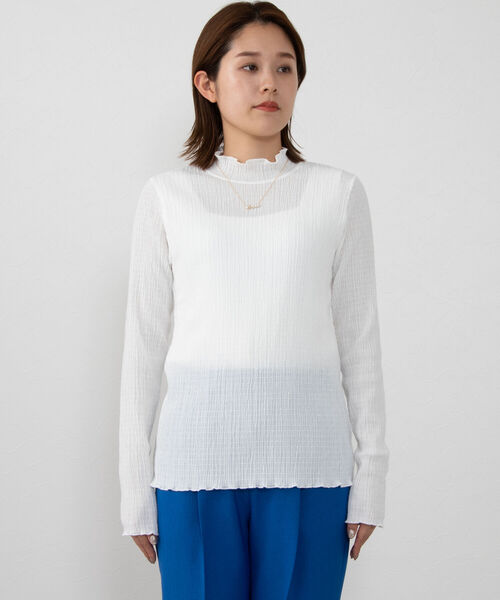 NOLLEY’S(ノーリーズ)の「リンクルラップトリコットハイネックプルオーバーカットソー(Tシャツ/カットソー・レディース・グリーン/アイボリー/ライトブルー/ネイビー/オフホワイト・38)」の22枚目の写真