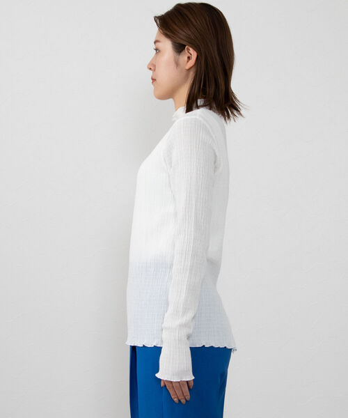 NOLLEY’S(ノーリーズ)の「リンクルラップトリコットハイネックプルオーバーカットソー(Tシャツ/カットソー・レディース・グリーン/アイボリー/ライトブルー/ネイビー/オフホワイト・38)」の18枚目の写真