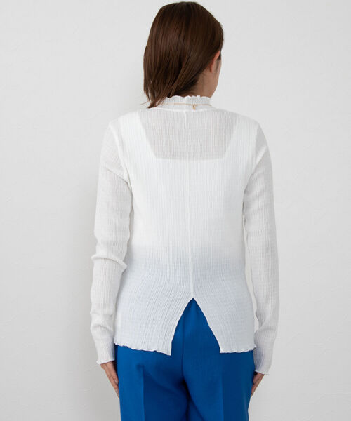 NOLLEY’S(ノーリーズ)の「リンクルラップトリコットハイネックプルオーバーカットソー(Tシャツ/カットソー・レディース・グリーン/アイボリー/ライトブルー/ネイビー/オフホワイト・38)」の8枚目の写真