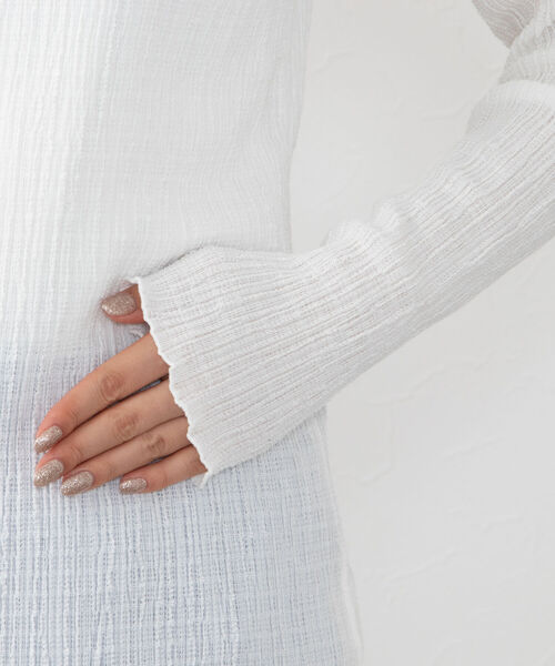 NOLLEY’S(ノーリーズ)の「リンクルラップトリコットハイネックプルオーバーカットソー(Tシャツ/カットソー・レディース・グリーン/アイボリー/ライトブルー/ネイビー/オフホワイト・38)」の12枚目の写真