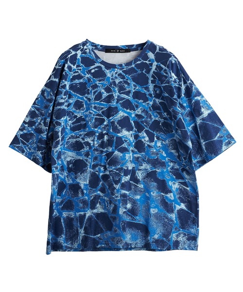 NO ID.(ノーアイディ)の「【NO ID.】Crack Print Big T-Shirt / クラック プリント ビッグ Tシャツ(Tシャツ/カットソー・メンズ・ブラック/ブルー/ホワイト・ONE SIZE)」の10枚目の写真