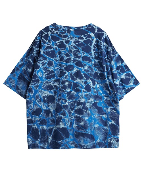 NO ID.(ノーアイディ)の「【NO ID.】Crack Print Big T-Shirt / クラック プリント ビッグ Tシャツ(Tシャツ/カットソー・メンズ・ブラック/ブルー/ホワイト・ONE SIZE)」の11枚目の写真