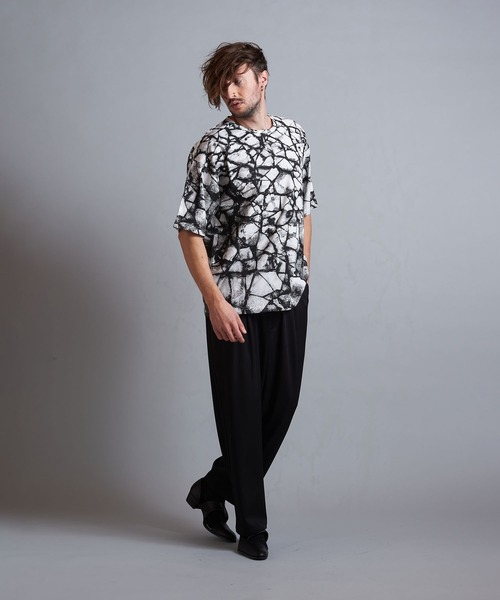 NO ID.(ノーアイディ)の「【NO ID.】Crack Print Big T-Shirt / クラック プリント ビッグ Tシャツ(Tシャツ/カットソー・メンズ・ブラック/ブルー/ホワイト・ONE SIZE)」の19枚目の写真