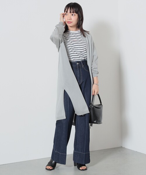 BEAMS HEART（ビームスハート）の「BEAMS HEART / 着ながし ロングカーディガン（カーディガン/ボレロ・レディース・オフホワイト/ライトグレー/ネイビー/ミント・FREE）」の13枚目の写真