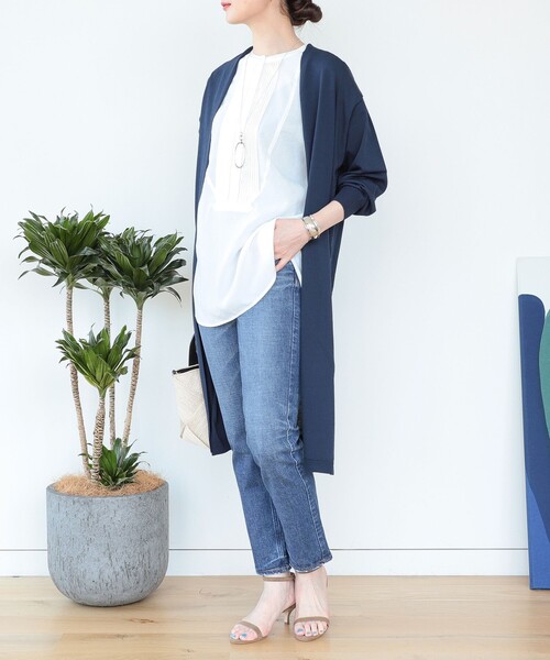 BEAMS HEART（ビームスハート）の「BEAMS HEART / 着ながし ロングカーディガン（カーディガン/ボレロ・レディース・オフホワイト/ライトグレー/ネイビー/ミント・FREE）」の18枚目の写真