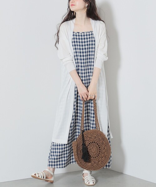 BEAMS HEART（ビームスハート）の「BEAMS HEART / 着ながし ロングカーディガン（カーディガン/ボレロ・レディース・オフホワイト/ライトグレー/ネイビー/ミント・FREE）」の2枚目の写真
