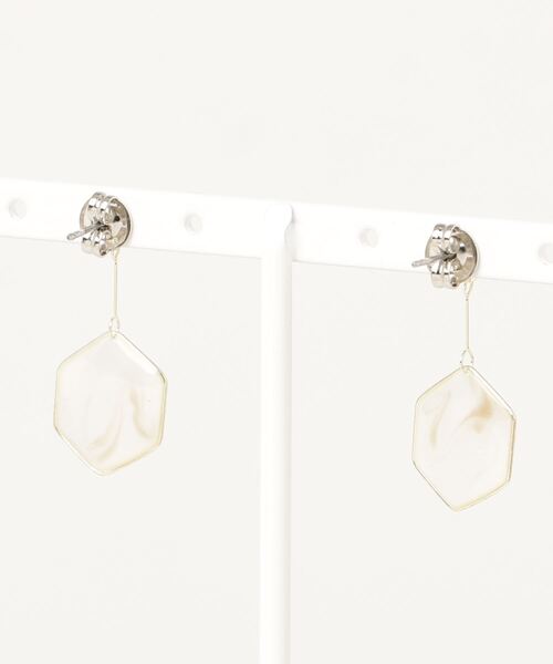 The Rule（ザルール）の「The Rule ザルール : Gloss epoxy ヘキサゴンピアス（ピアス（両耳用）・レディース・オレンジ/ホワイト/グレー・FREE）」の4枚目の写真