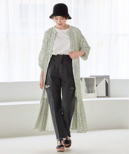 mysty woman（ミスティウーマン）の「サイドスリットデニムパンツ 188175（デニムパンツ・レディース・ライトブルー/グレー系その他・MEDIUM/SMALL）」の4枚目の写真