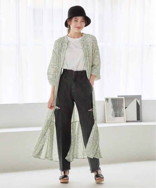 mysty woman（ミスティウーマン）の「サイドスリットデニムパンツ 188175（デニムパンツ・レディース・ライトブルー/グレー系その他・MEDIUM/SMALL）」の6枚目の写真