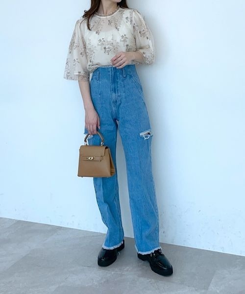 mysty woman（ミスティウーマン）の「サイドスリットデニムパンツ 188175（デニムパンツ・レディース・ライトブルー/グレー系その他・MEDIUM/SMALL）」の21枚目の写真