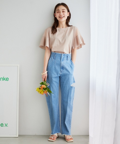 mysty woman（ミスティウーマン）の「サイドスリットデニムパンツ 188175（デニムパンツ・レディース・ライトブルー/グレー系その他・MEDIUM/SMALL）」の15枚目の写真