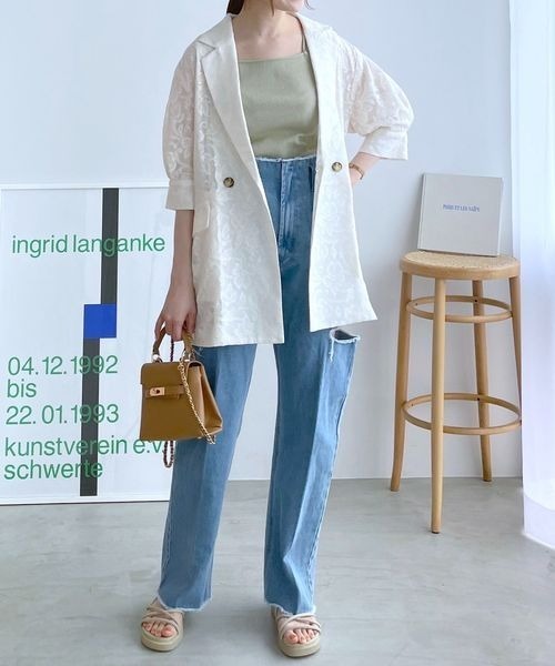 mysty woman（ミスティウーマン）の「サイドスリットデニムパンツ 188175（デニムパンツ・レディース・ライトブルー/グレー系その他・MEDIUM/SMALL）」の16枚目の写真