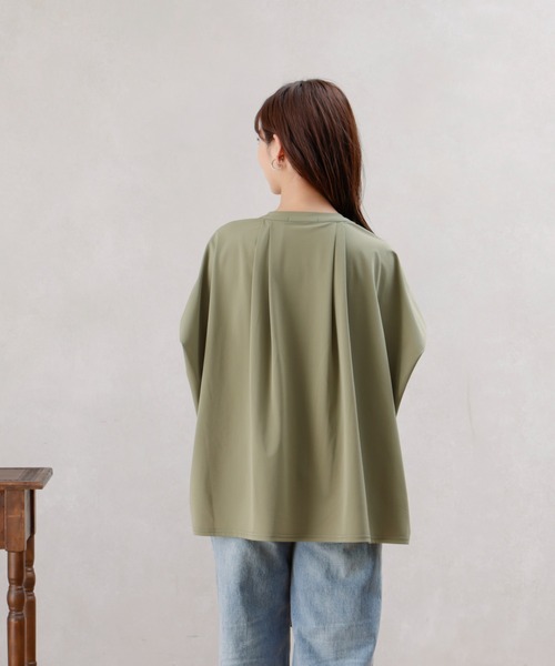 Chez toi（シェトワ）の「360度ストレッチバンドカラーシャツ（シャツ/ブラウス・レディース・オフホワイト/ブラック/カーキ・FREE）」の14枚目の写真